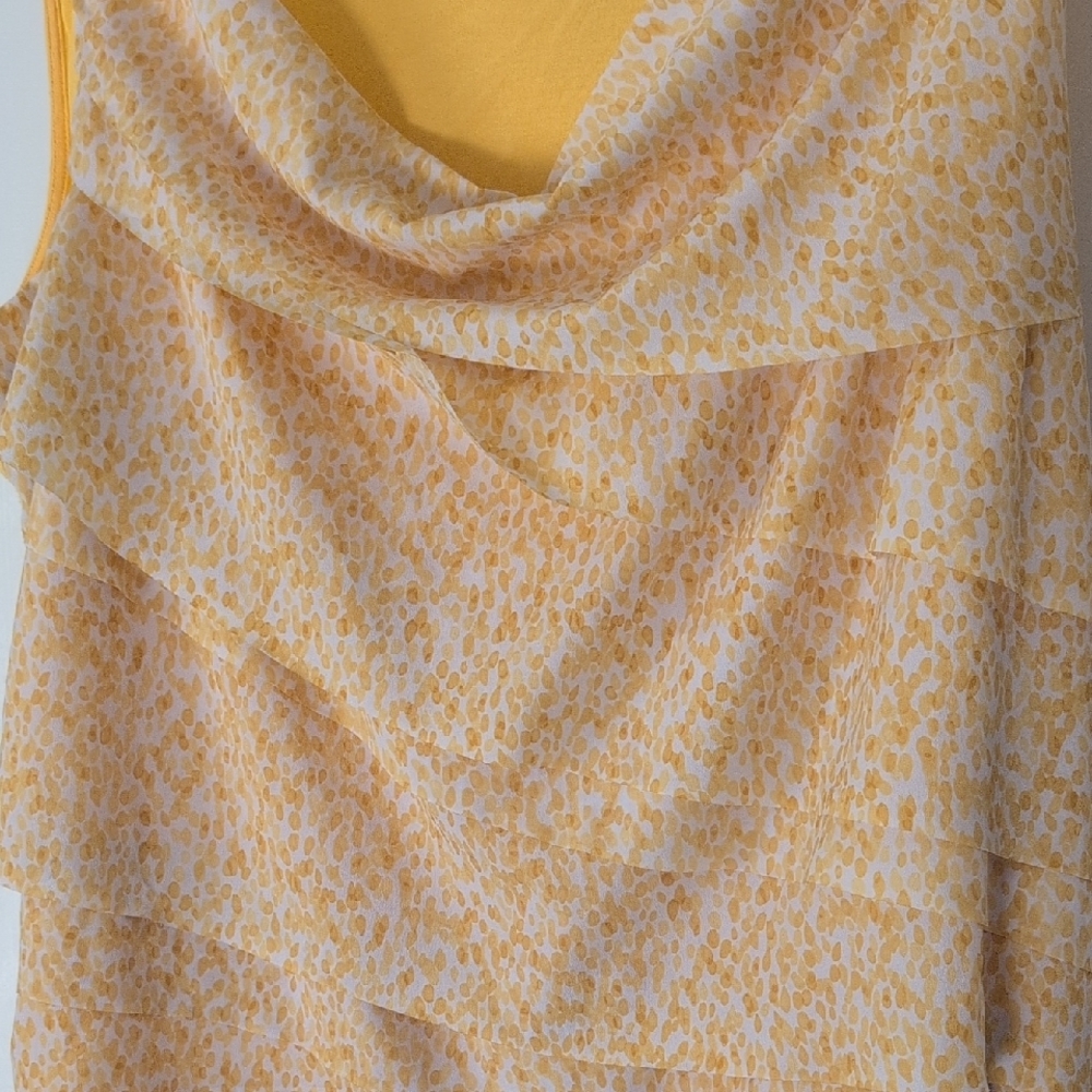 Charter Club Yellow and Cream Sleeveless Layered Blouse - Picture 4 of 4